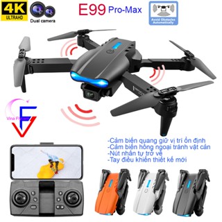 Flycam E99 Max, Cảm biến chống va chạm, Camera 4k, Kết nối Wifi với điện thoại + Tặng túi đựng