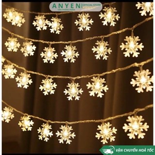 Dây Đèn Led Hình Bông Tuyết Ngôi Sao Dài 4m Trang Trí Sinh Nhật Giáng Sinh Noel