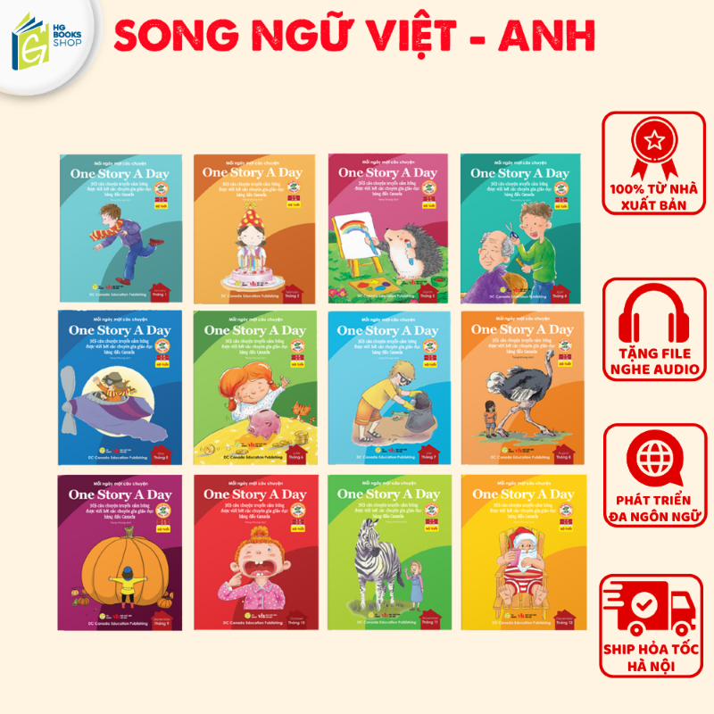 Sách One Story A Day 365 ngày phát triển trí tuệ và nuôi dưỡng tâm hồn bản song ngữ kèm file Audio