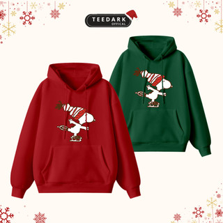  Áo Hoodie Unisex Snoopy Giáng Sinh TEEDARK ,Chất Nỉ Mịn Mũ 2 Lớp Dày Dặn Ấm Áp Mã MerySNP1062 