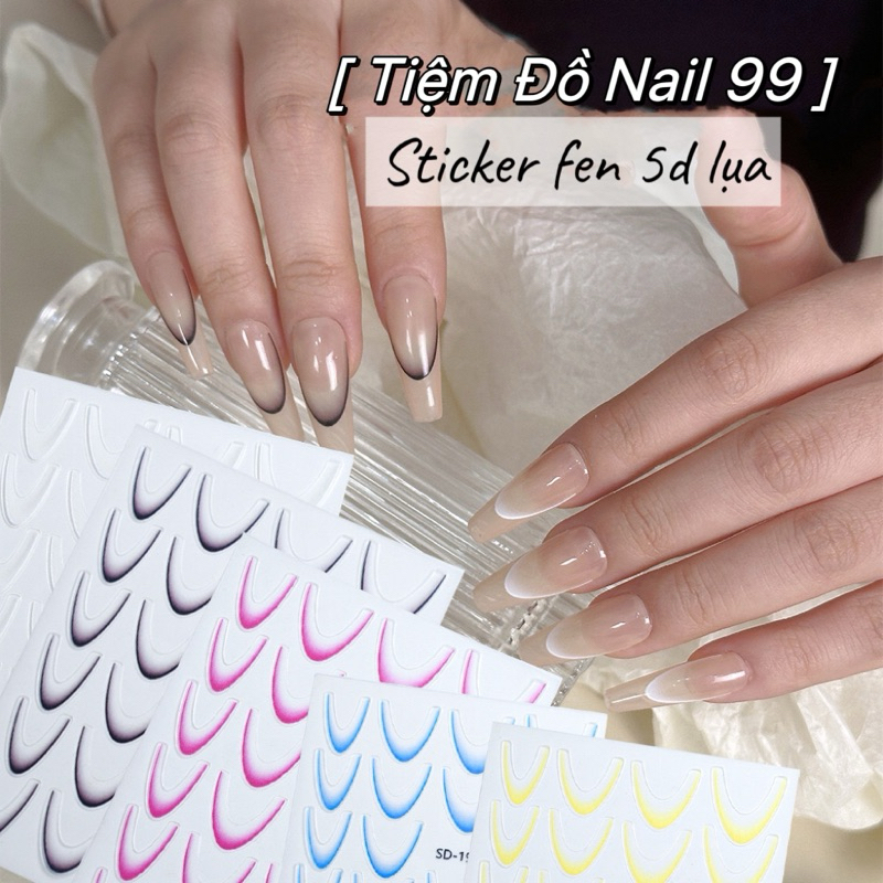Sticker fen đầu móng nail, sticker lụa nail