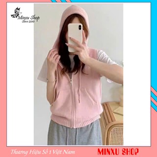 Áo Gile Nữ Kèm MŨ Đội Đầu, Có Khóa Kéo Phong Cách Trẻ Trung Hàng QC Loại Đẹp Minxu Shop GL20K