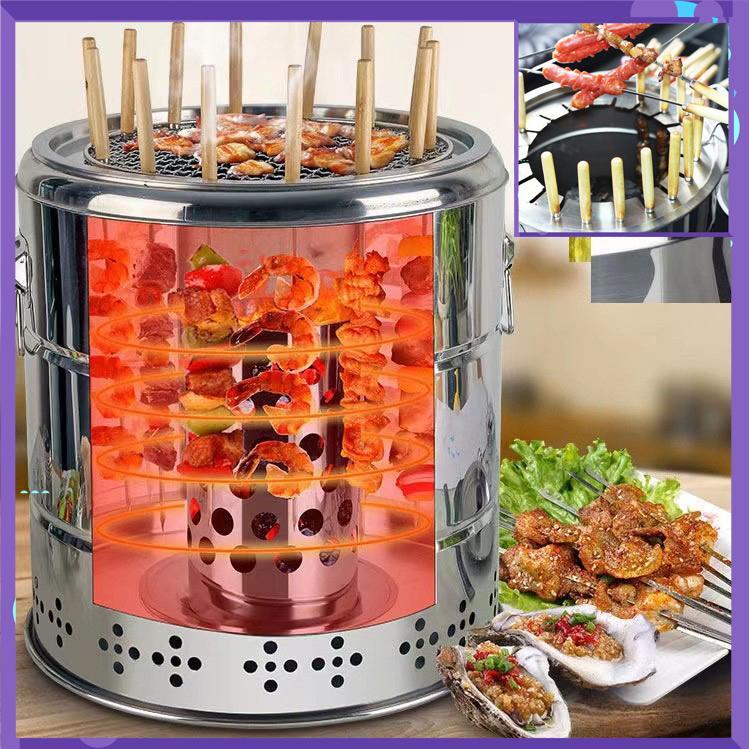 Bếp Nướng Than Không Khói 360 Tiết Kiệm Than, Chín Nhanh, Không Bị Nóng