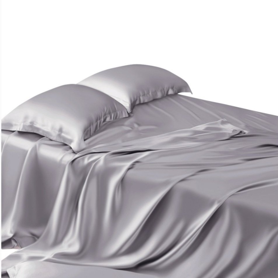 🧧MỀM MƯỢT🧧 Bộ Ga Gối Lụa Silk Mát Mềm Mịn, Bộ 4 Món Ga Gối, Vỏ Mền, Mền Chần Bông Micro Xuất Khẩu