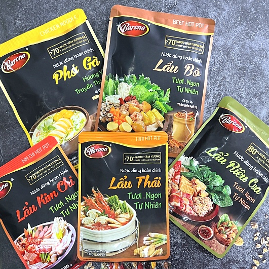 NƯỚC DÙNG HOÀN CHỈNH cho BỮA SÁNG TƯƠI NGON - TIỆC NHÀ NHANH CHÓNG Barona (phở bò/ gà/ lẩu riêu/lẩu 
