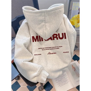 Áo sweater / Áo hoodie / Hoodiezip nỉ bông tàu l1 ( có túi trong ) in chữ MINA ĐỎ nón to 2 lớp form rộng nam nữ