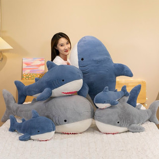Gối ôm hình cá mập Gấu bông nhồi bông dễ thương làm quà tặng cho bạn gái 60cm 90cm 120cm