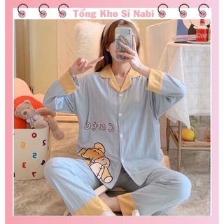 Bộ bầu - bộ sau sinh   Gân - Pizama - Dài   chất liệu Gân cotton - mặc nhà thời trang 