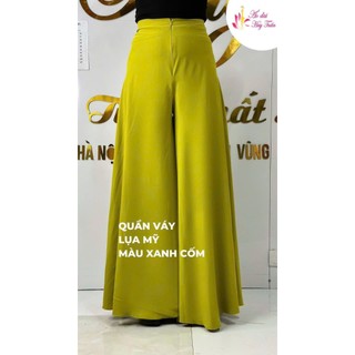 áo dài truyền thống lụa Mỹ  màu cốm,cổ 2 phân , trơn ,