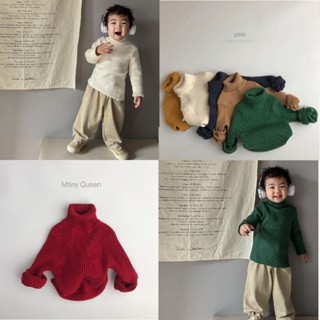 186:A4 Áo len dài tay cổ cao dày ấm style Hàn Quốc cho bé trai bé gái mặc noel, Tết, giáng sinh hàng quảng châu cao cấp