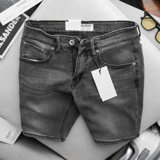 Quần short jean nam đen size đại co giãn Jean Nam big size đến 120kg slim ôm nhẹ