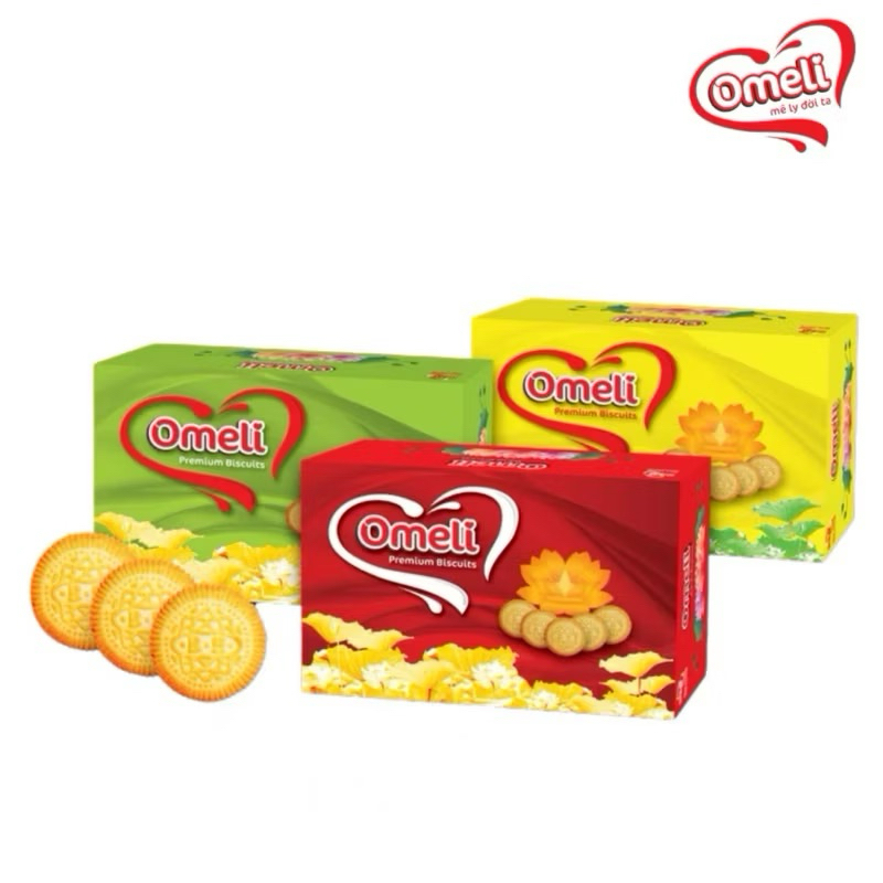 Bánh quy bơ Biscuit Butter Omeli dinh dưỡng ít ngọt hộp giấy 85g