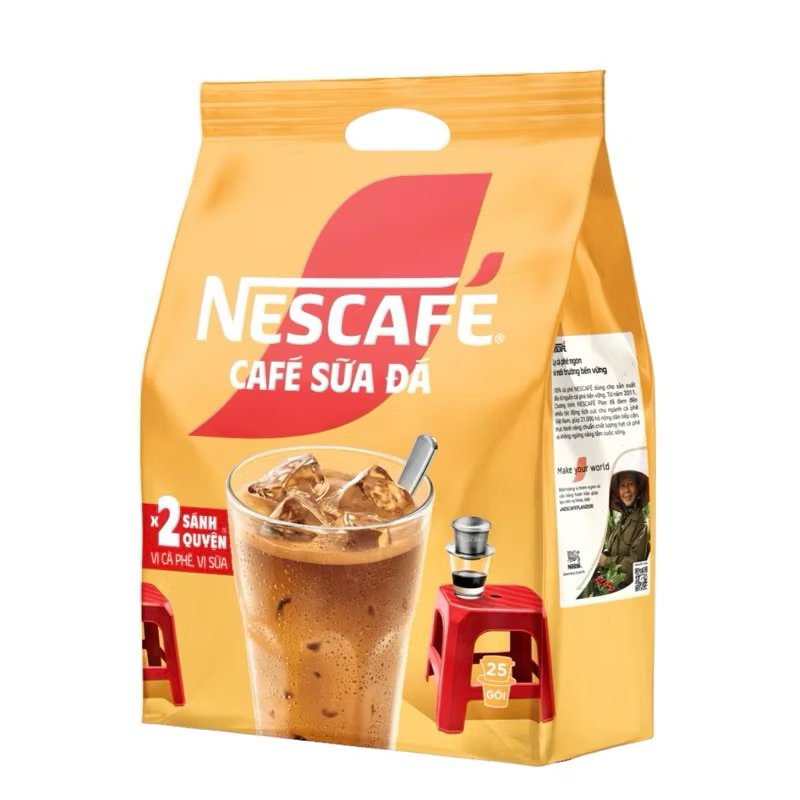 CÀ PHÊ NESCAFE SỮA ĐÁ NHÂN ĐÔI SÁNH QUYỆN 25g x 24 gói