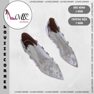 LOVIIECORNER GIÀY NỮ - BÚP BÊ MŨI NHỌN BÍT HẬU - GIÀY THỜI TRANG QUAI TRONG ĐÍNH ĐÁ - B240803
