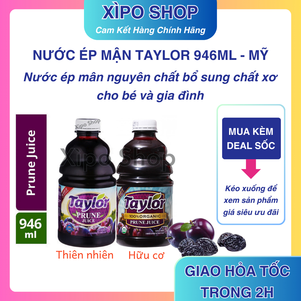 Nước Ép Mận Nguyên Chất Bổ Sung Chất Xơ Taylor 946ml