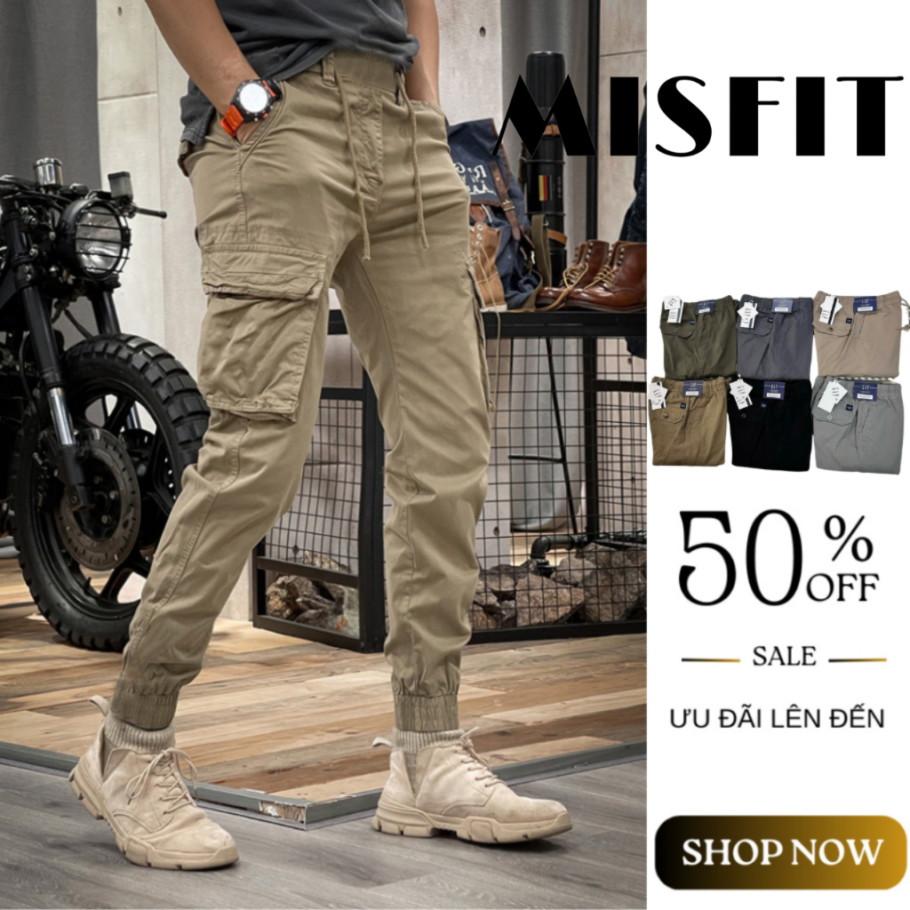 Quần Jogger Kaki - MF 1 Quần Jogger Kaki Túi Hộp Nam, Chất Vải Kaki Mềm Co Giãn MISFIT1