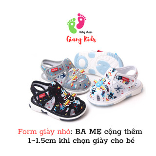 Dép cho bé tập đi có đế chống trơn trượt, siêu nhẹ, họa tiết máy bay