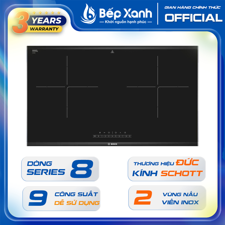Bếp Từ 2 Vùng Nấu Bosch PPI82560MS / PMI82560VN / PPI82566VN, hàng chính hãng, bảo hành 3 Năm