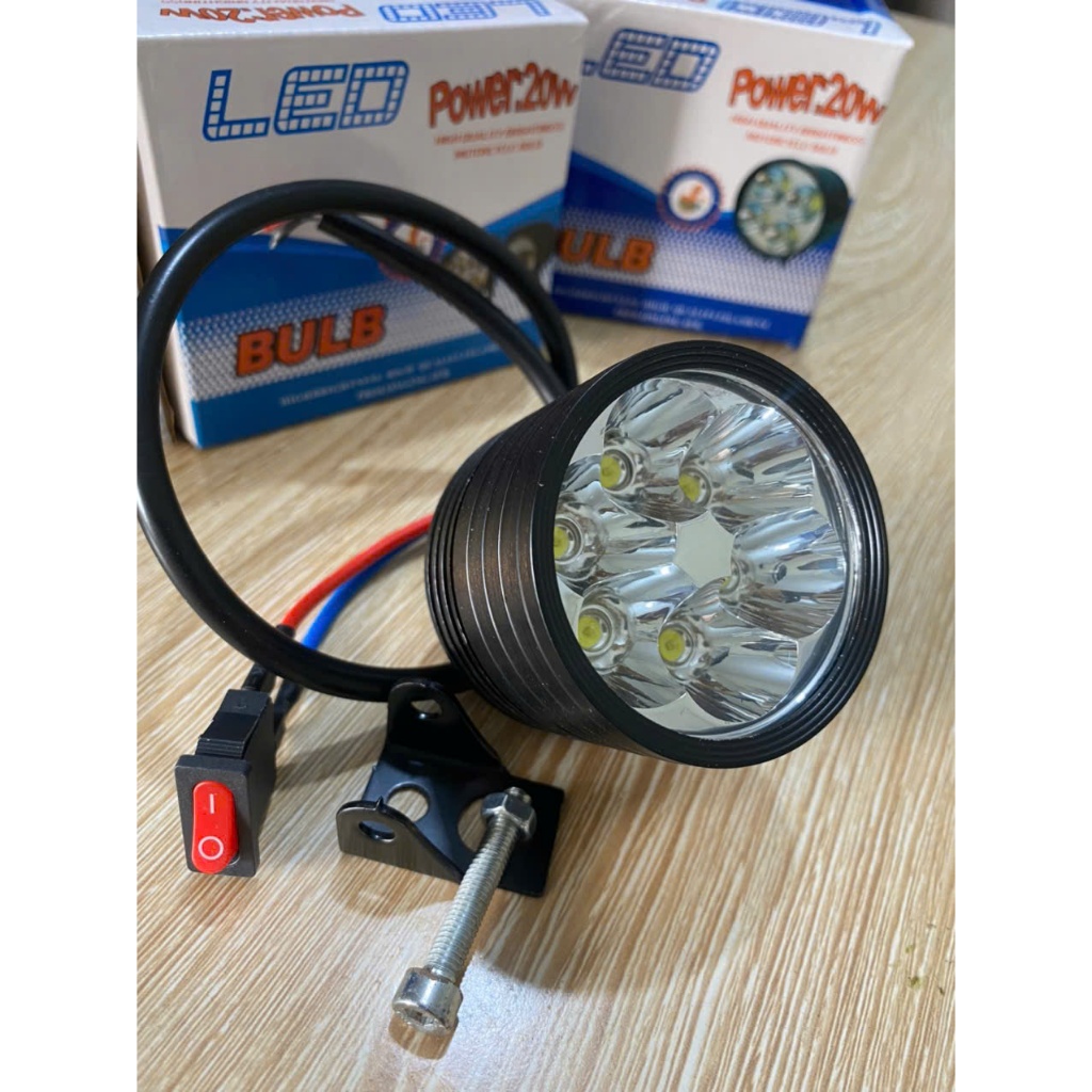 BÓNG-ĐÈN LEDTRỢ SÁNG L6 - L4 tặng công tắc NGẮN 3 CHẾ ĐỘ SÁNG MẠNH PHỤ TÙNG KHANG KM