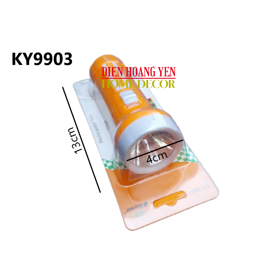 Đèn pin sạc KY-9903 sạc cầm tay mini chân sạc gắn liền
