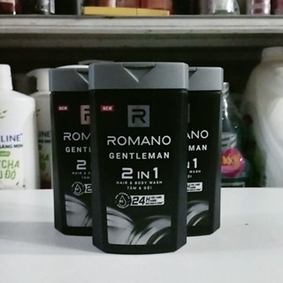 Sữa tắm gội romano 2 in 1 180g hương nước hoa đầy nam tính.