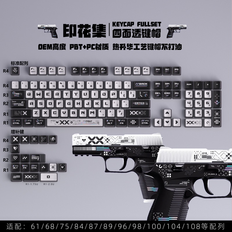 Keycap pudding xuyên led đặc sắc CS:Go/Puppy Line/Sunshine Sea