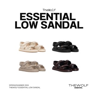 THEWOLF Giày Tăng Chiều Cao Sandal Nam Nữ THEWOLF ESSENTIAL LOW SANDAL Đế Bằng Lót Êm Ái Quai Dán - Đen Kem Beige Nâu