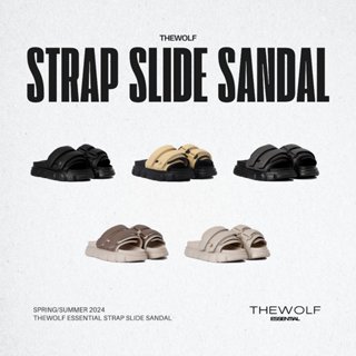 Dép Sandal Nam Nữ Tăng Chiều Cao THEWOLF ESSENTIAL STRAP SLIDE SANDAL - Đen Xám Nâu Beige Kem Sữa