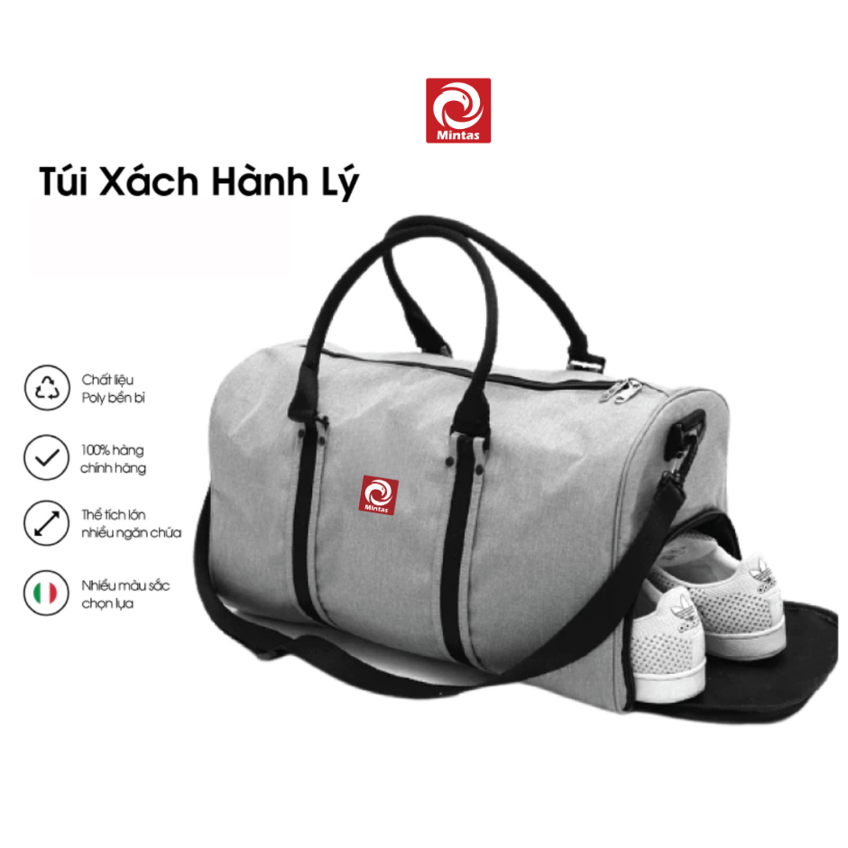 Túi xách du lịch cỡ lớn đựng quần áo có ngăn giầy dép, Túi xách thời trang nam nữ MINTAS M2011