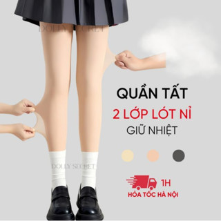 Quần Tất  Lót Nỉ Che Khuyết Điểm Mùa Đông DOLLY SECRET Quần Tất 2 Lớp Giữ Ấm Siêu Dai Thon Gọn Thật Chân T40