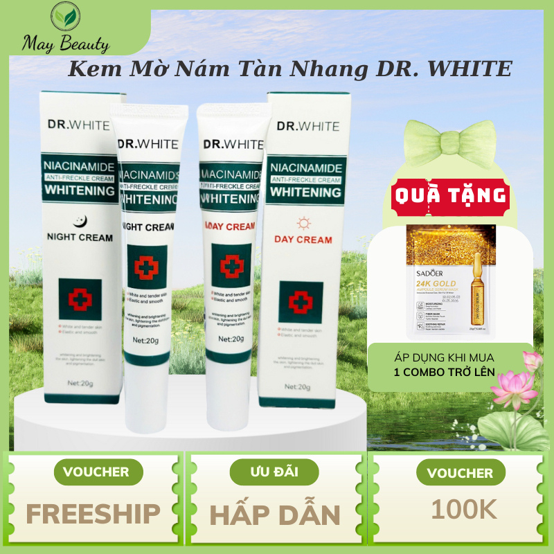 Bộ Kem Hủy Nám Tàn Nhang Đa Tầng DR. WHITE Cao Cấp - Kem Dưỡng Ẩm, Phục Hồi Da, Mờ Đồi Mồi
