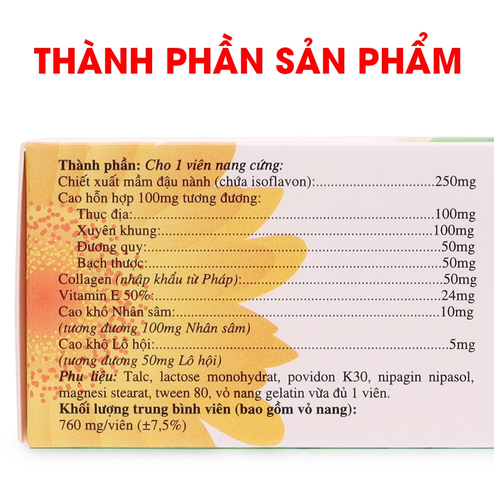 Viên uống nội tiết tố Hương Nắng Xuân hỗ trợ đẹp da, giảm sạm da, cân bằng nội tiết tố - Hộp 30 viên