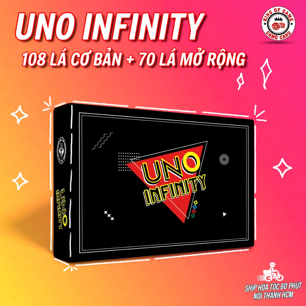 Bộ UNO INFINITY Full Cơ Bản + Mở Rộng phiên bản hộp đen cao cấp thiết kế đẹp