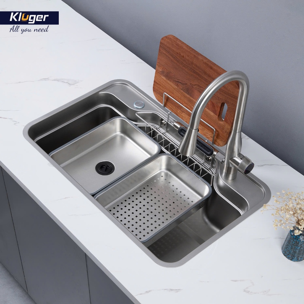 Chậu rửa bát Kluger KF7848FS – S78 Plus | đầy đủ phụ kiện | Bảo hành 10 năm