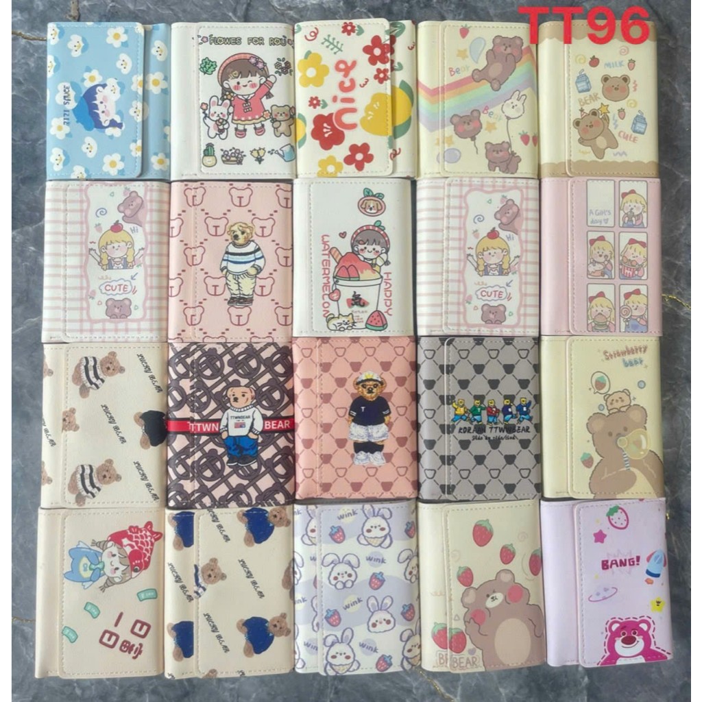 Ví Khoá Ví Gập 3 Mini Capybara Hoạt Hình 11 Ngăn Cute Nhiều Mẫu Dễ Thương Wallet Nữ Hình Chữ Nhật