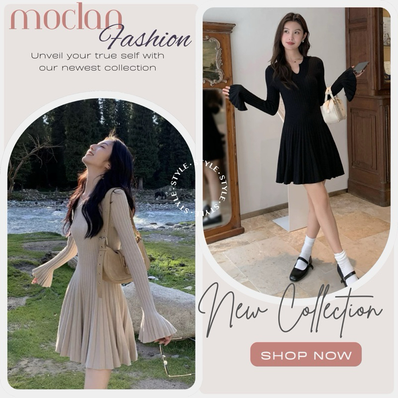 (moclanclothing -order) Váy len tay xòe nhà MULVAN CHÍNH HÃNG