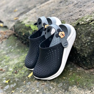  Dép Sục Cross Literide Trẻ Em Màu Đen L.xám Siêu Êm Chân -4 Jibbitz + FREESHIP- Chống Trơn Trượt Bảo Vệ Ngón Chân Cho Bé 