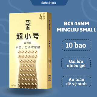 Bao cao su size nhỏ 45mm MingLiu SMALL, bcs size nhỏ có gai siêu mỏng kéo dài quan hệ hộp 10 bao