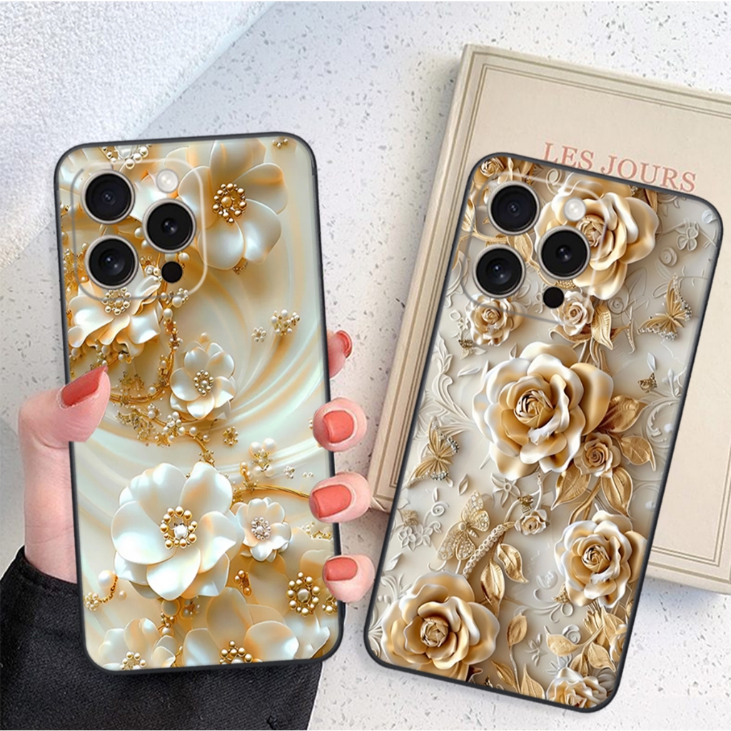 Ốp lưng Iphone 15 / Iphone 15 Pro / Iphone 15 Pro/ Iphone 15 Pro Max mẫu bông hoa sang trọng,đẹp,cut