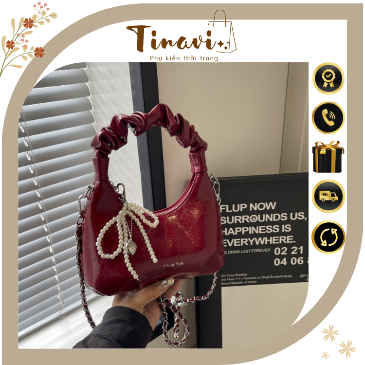  Túi xách nữ quai nhúm hot trend cầm tay đeo chéo điệu đà đi làm đi chơi Tinavi TX118 