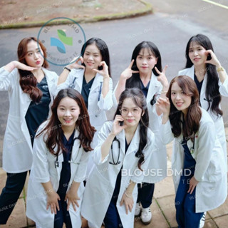 Áo choàng blouse dáng dài Bác sĩ, Dược sĩ, Áo blu Phòng khám, Phòng thí nghiệm vải kaki cotton đẹp