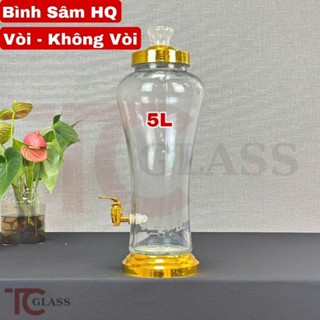   HÀNG ĐẸP  Bình Thủy Tinh Ngâm Sâm  Ngâm Rượu Chân Eo Hàn Quốc DUNG TÍCH 5 Lít 