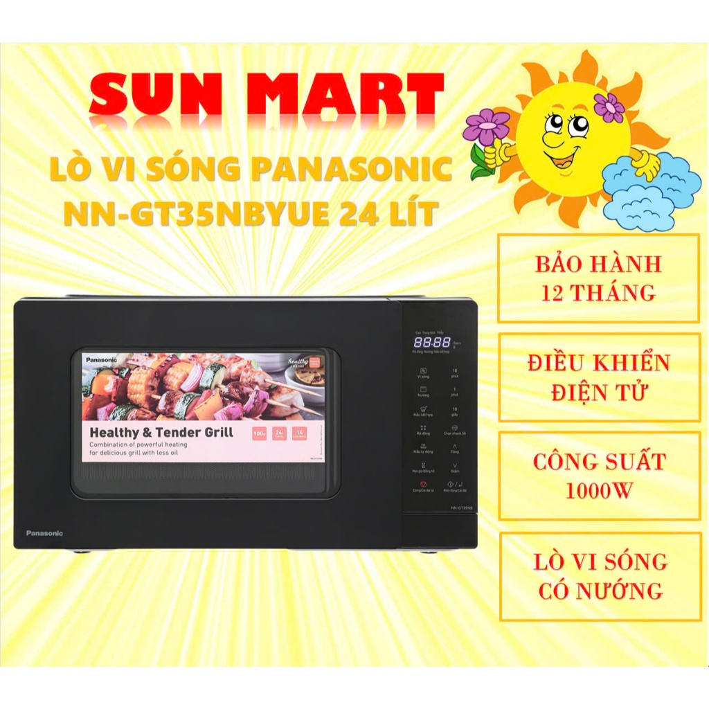 Lò vi sóng Panasonic NN-GM34NBYUE, NN-GT35NBYUE, NN-SM33NBYUE, chính hãng, bảo hành 12 tháng toàn qu