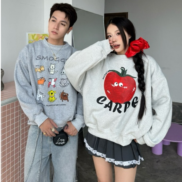 YC 1996 - Áo Sweater form rộng nỉ bông nhiều hình unisex local brand