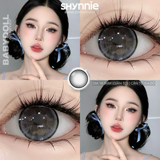 🩵(CẬN TỪ 0-6 ĐỘ) KÍNH ÁP TRÒNG (lens) màu xám viền đen 14.5MM giãn tròng to - SHYNNIE LENS (Lens Huế) 🐰