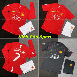 Áo Bóng Đá CLB Manchester United 2008 Màu Đỏ - Bộ Quần Áo Đấu Áo Bóng Đá AIG Mẫu RONALDO - Vải Thái Cao Cấp