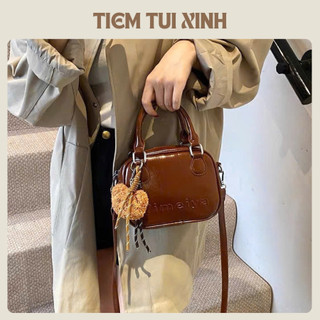 Túi xách nữ dáng hộp nhỏ cầm tay đeo chéo kèm móc khóa gấu xinh xắn phù hợp đi chơi đi tiệc - T14