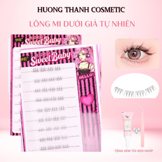 Mi dưới có sẵn keo , tự dính chữ A mix hướng dương, Lông mi dưới giả tự nhiên mã 17M tặng kèm keo nhíp