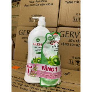 ( Tặng túi 450gr) Sữa tắm Gervenne 900g Tặng  - Cho Làn Da Sáng Mịn