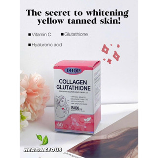  Viên Uống Kích Trắng Da Glutathione 15.000MG DHOP-Trắng Toàn Thân Bổ Sung Collagen ,Da Trắng Mịn Màng Hộp 60v 